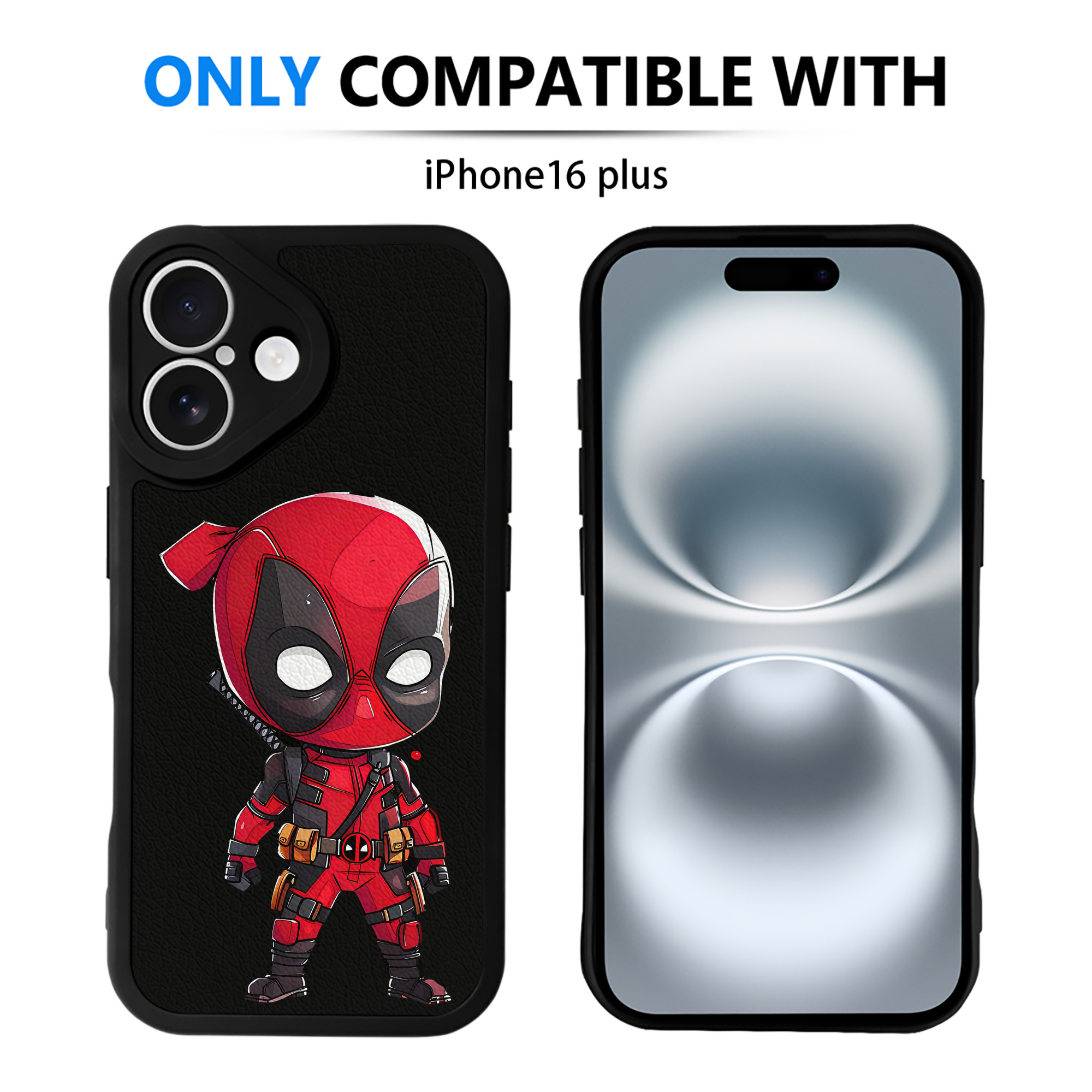 （画像用） Deadpool デッドプール 【iPhone 16シリーズ対応】シリコンスマホケース（レザー調） 材質：シリコン